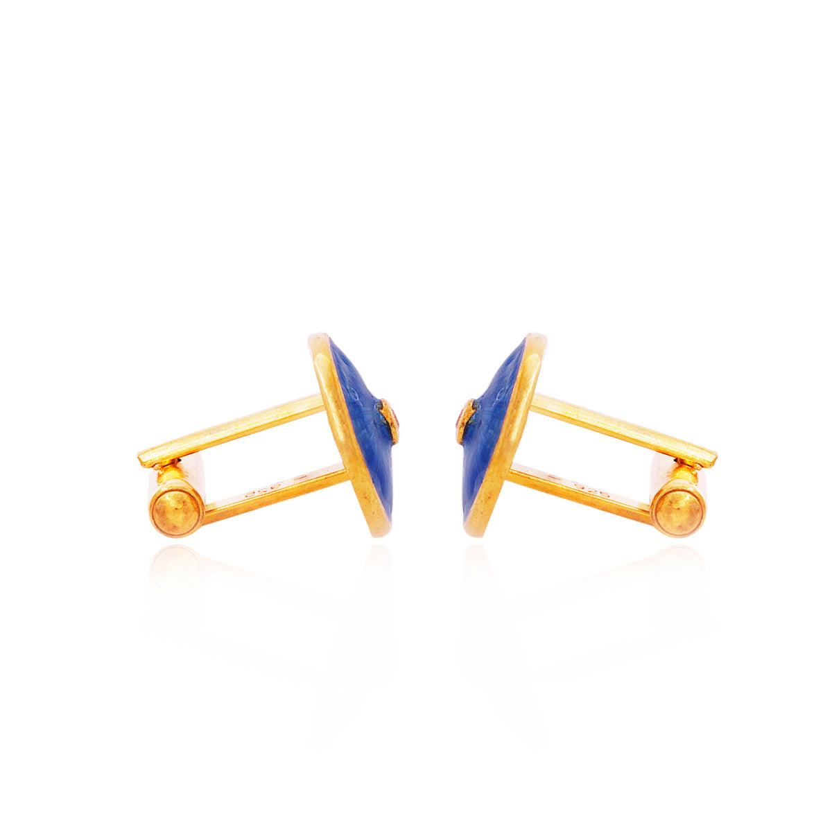 Blue Guilloche Cufflink