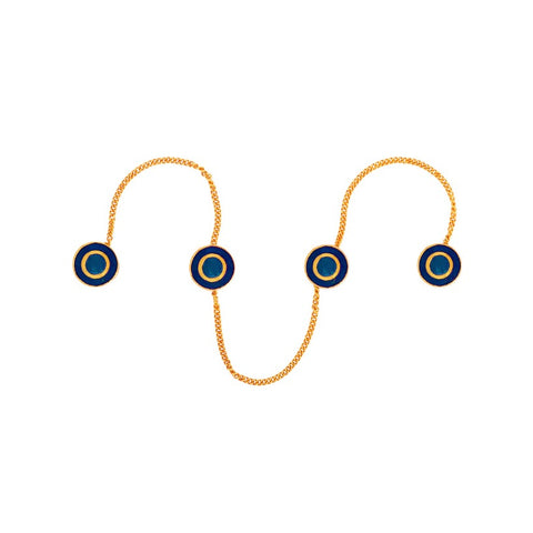 Blue Concentric Enamel Kurta Button