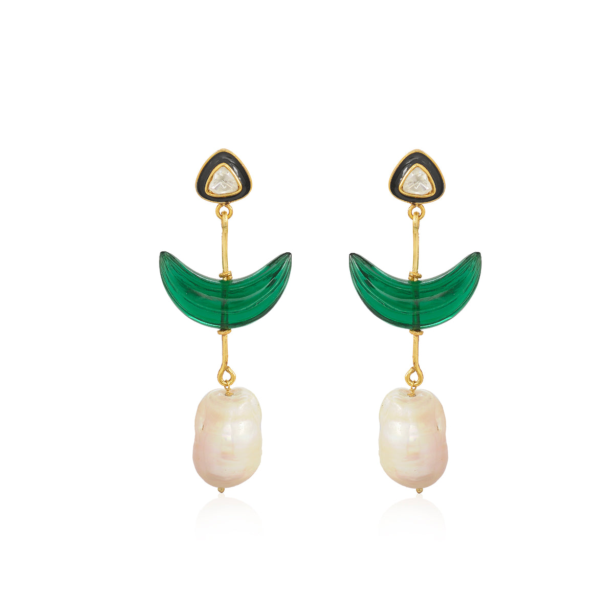 Crescent Pearl Earrings