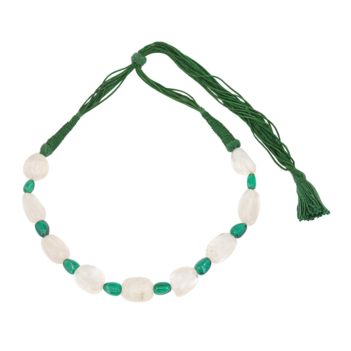 Crystal and Green Tumbled Necklace