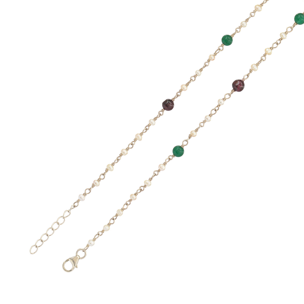 Pearl, Garnet And Aventurine Tassel Necklace