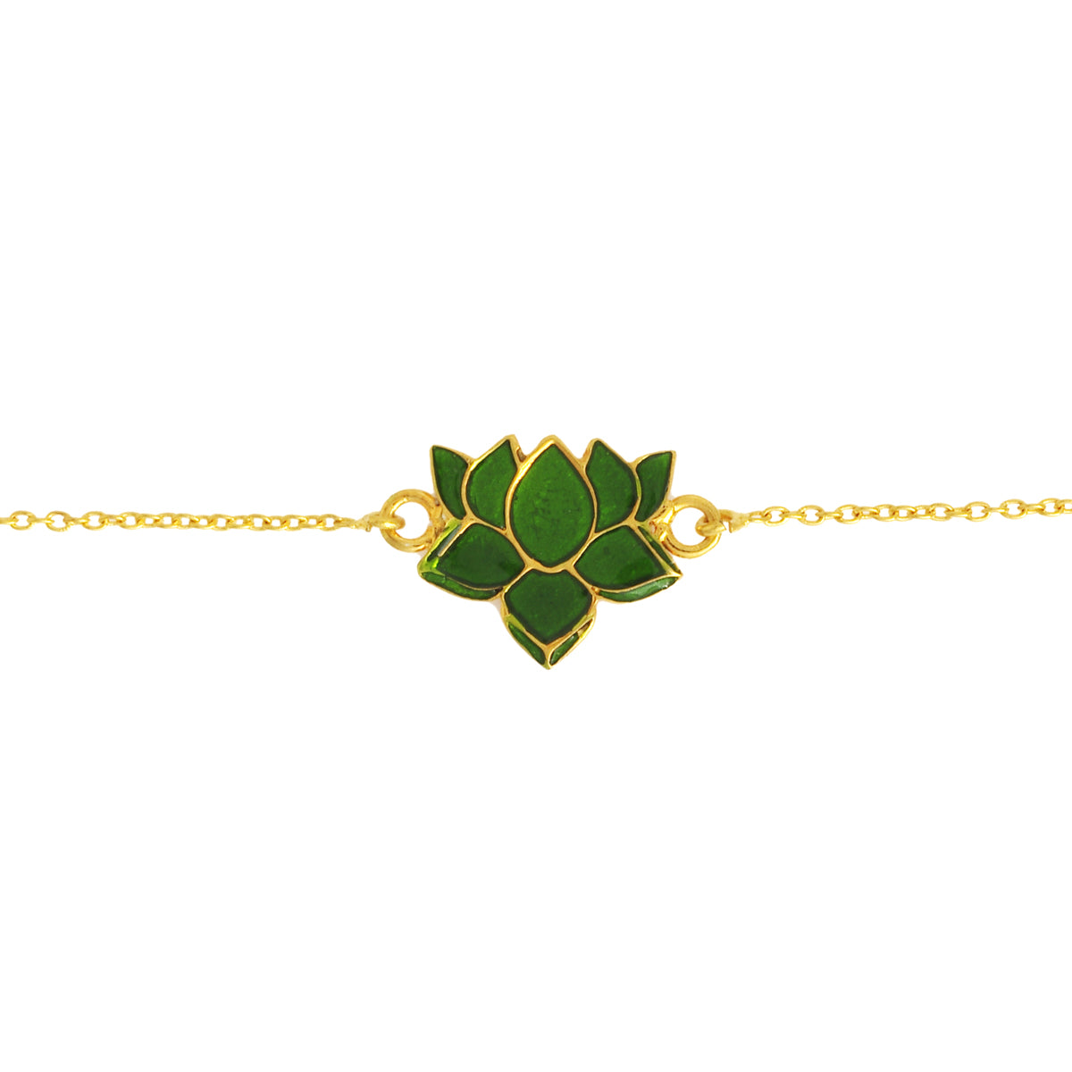 Red Lotus Enamel Bracelet