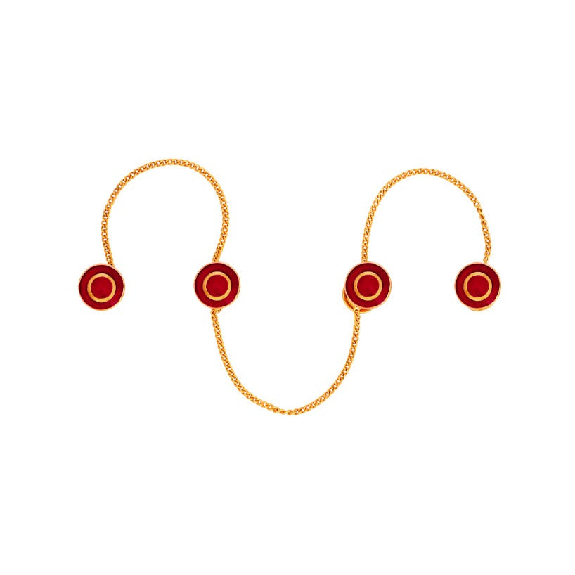 Red Concentric Enamel Kurta Button