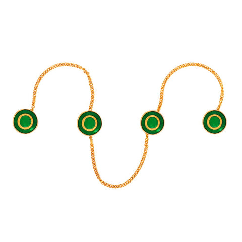Green Concentric Enamel Kurta Button