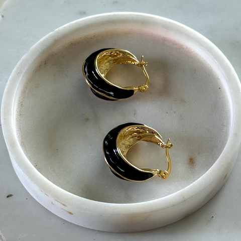 Black Swirl Enamel-Kesya Curates