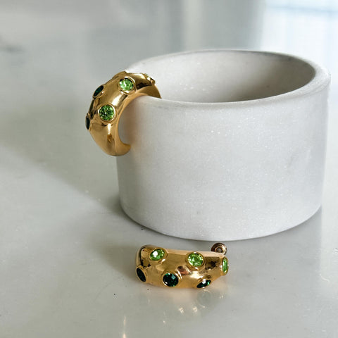 Green Studded Hoops-Kesya Curates