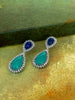 Blue Fall Earrings - Brass