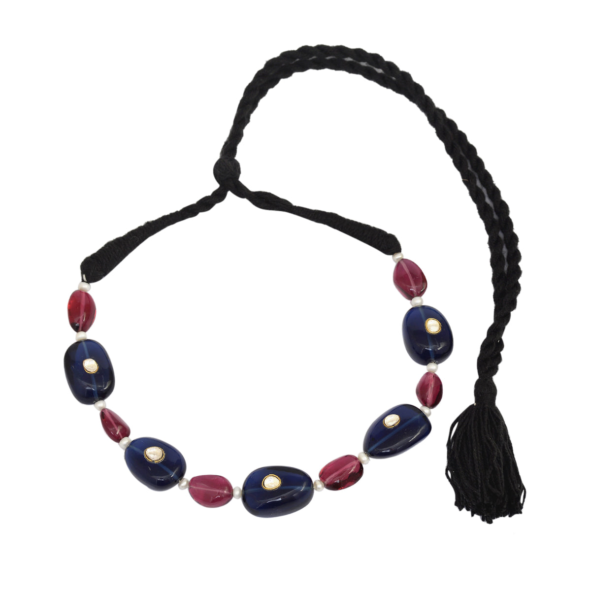 Pink and Blue Bilol Tumbled Necklace