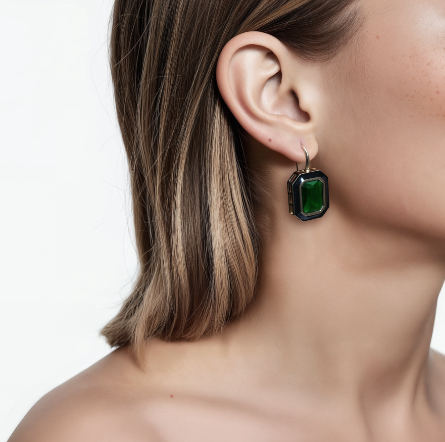 Green Drop Earrings