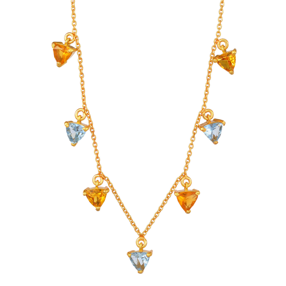 Blue & Yellow Triangle Necklace