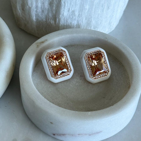 Goldcrest Enamel Studs - Kesya Curates