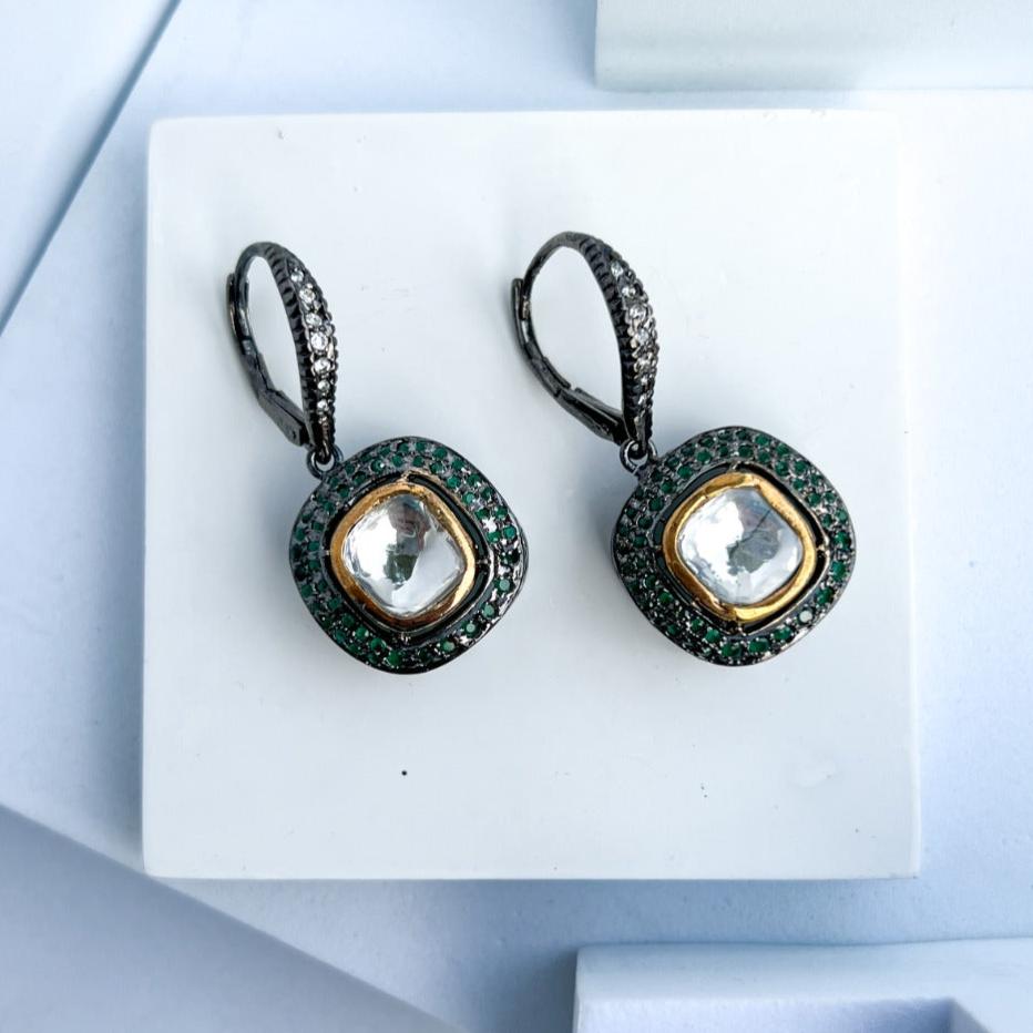 Polki Sparkle Drops Earring- Kesya Curates