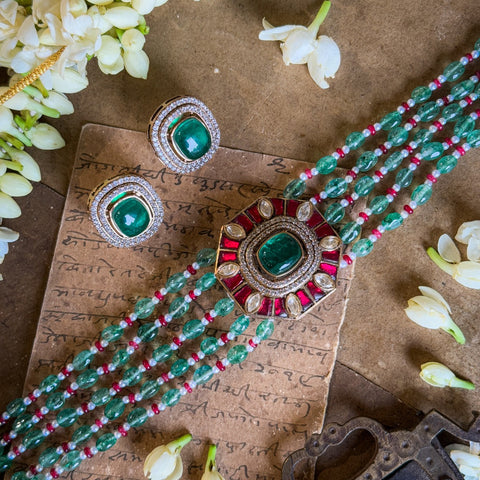 Royal Bloom Choker With Studs - Kesya Curates