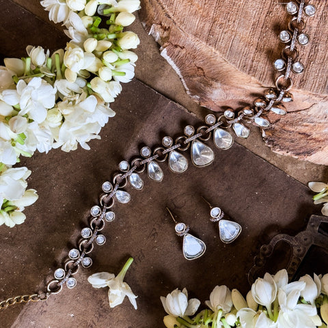 Polki Drop Necklace - Kesya Curates