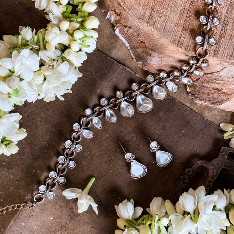 Polki Drop Necklace - Kesya Curates