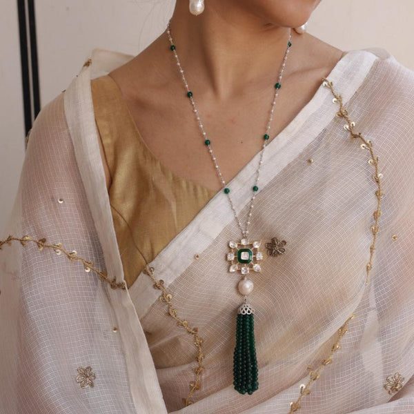 Green Jharokha Tassel Necklace – KESYA JAIPUR