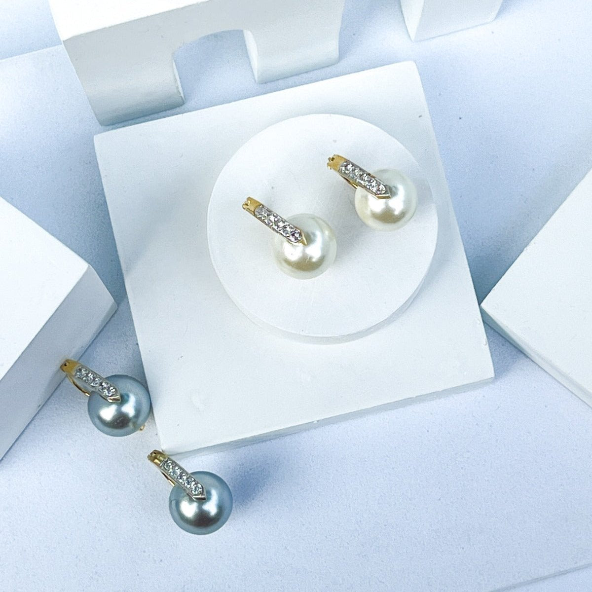 Pearl Line Studs- Kesya Curates