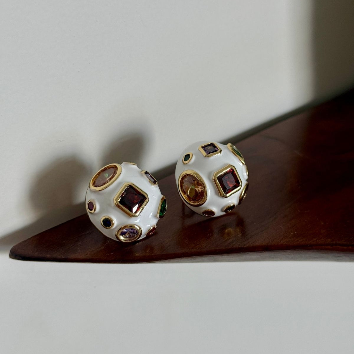 Enamel Gem Studs - Kesya Curates