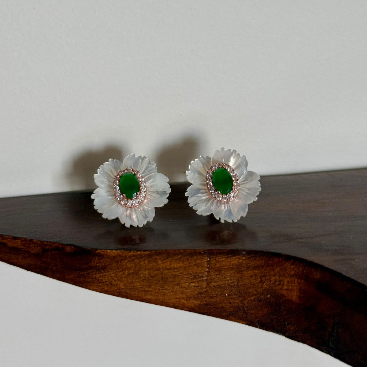 MOP Flower Earrings - Kesya Curates