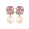 Amethyst Pearl Drop Earrings