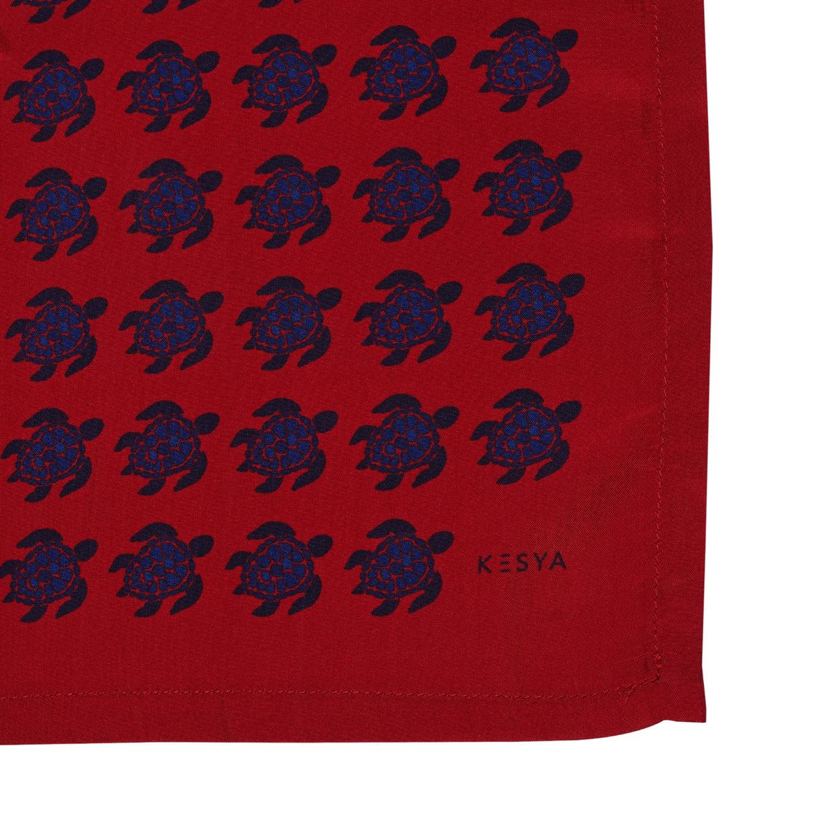 RED AND BLUE TURTLE POCKET SQUARE