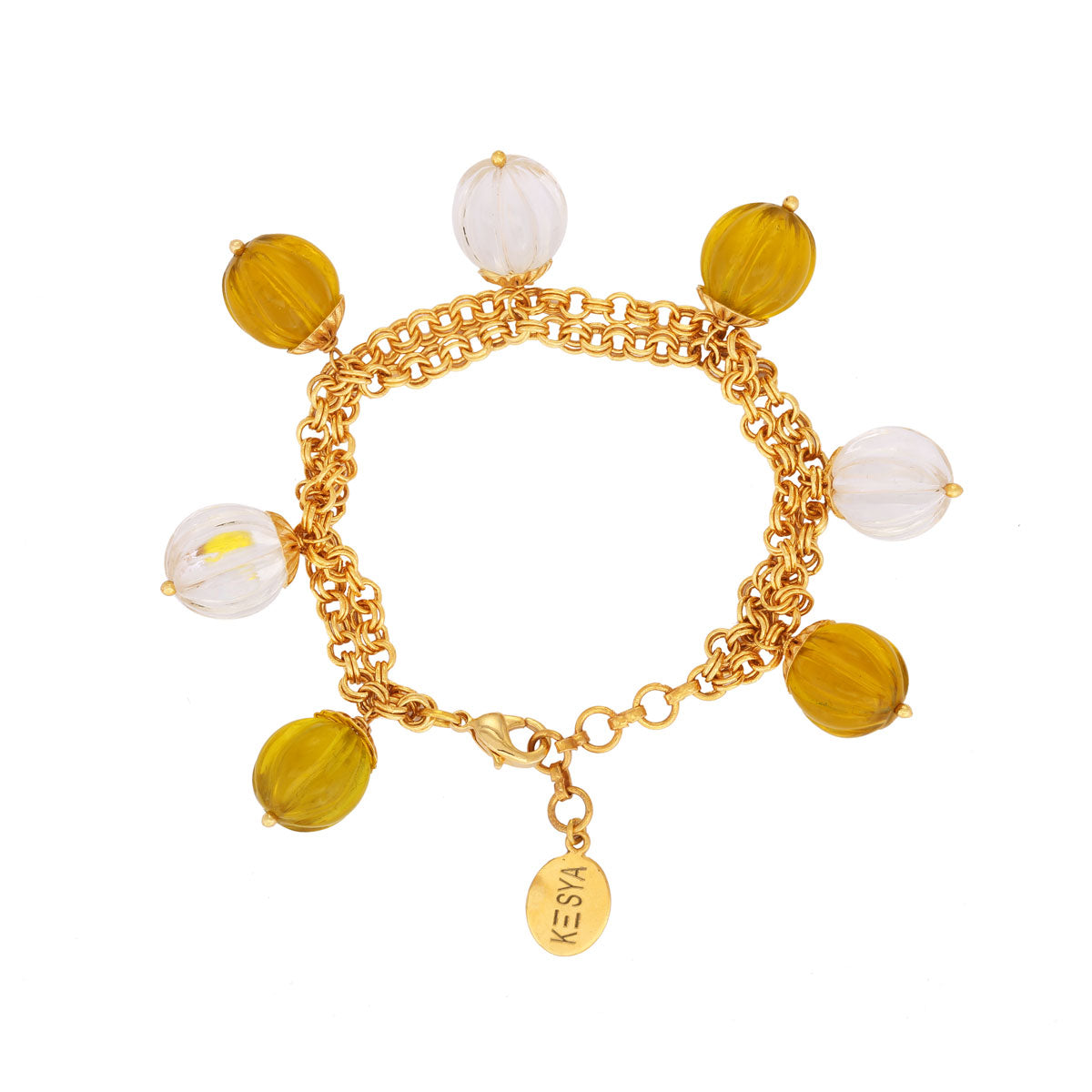 YELLOW AND CLEAR MELON BRACELETS