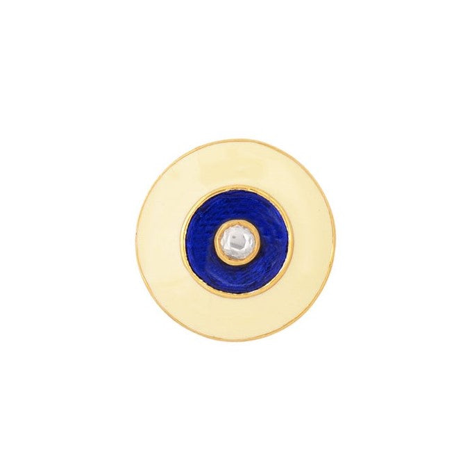 Blue Enamel Disc Buttons