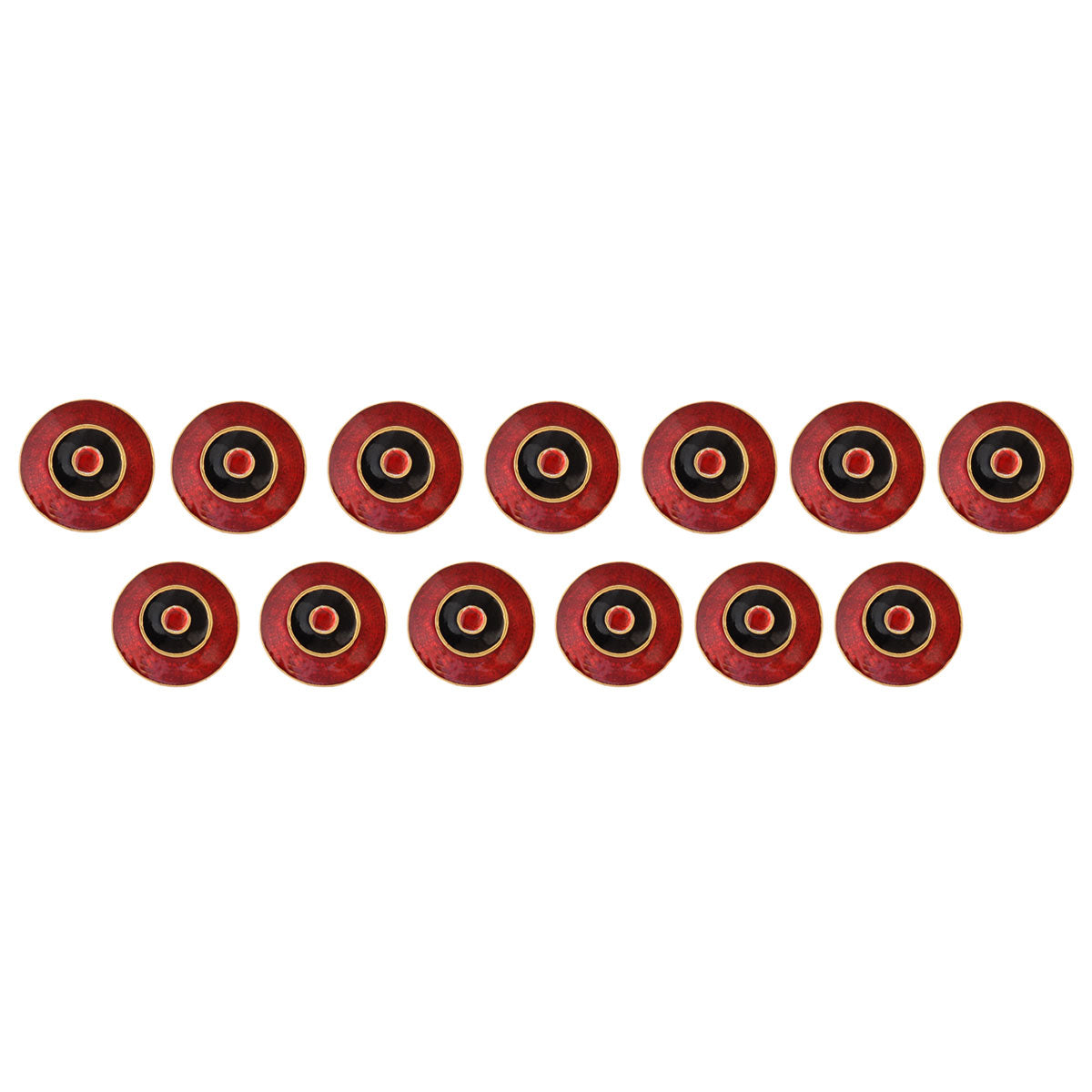 Red Enamel Disc Buttons