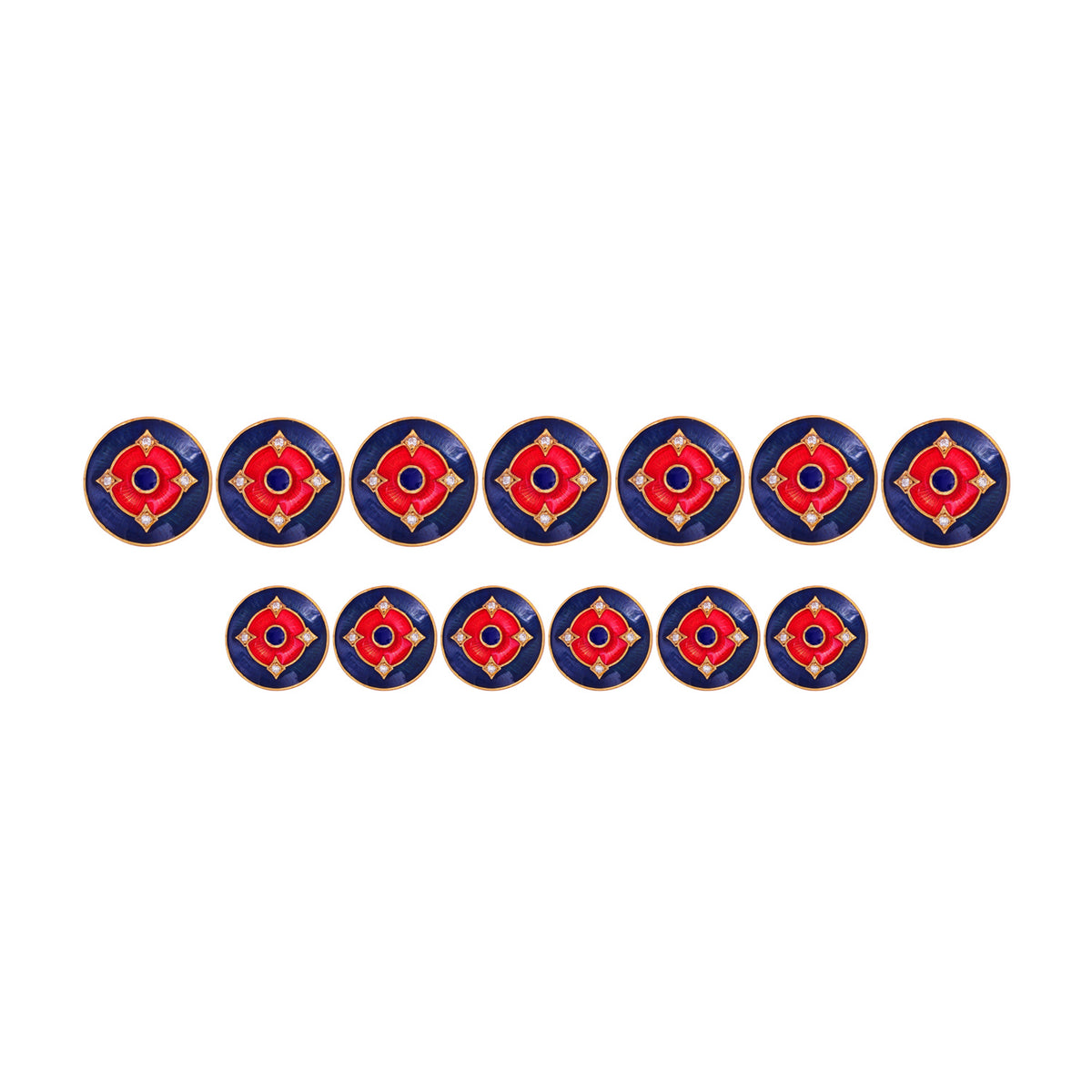 Blue and Red Kaiser Buttons