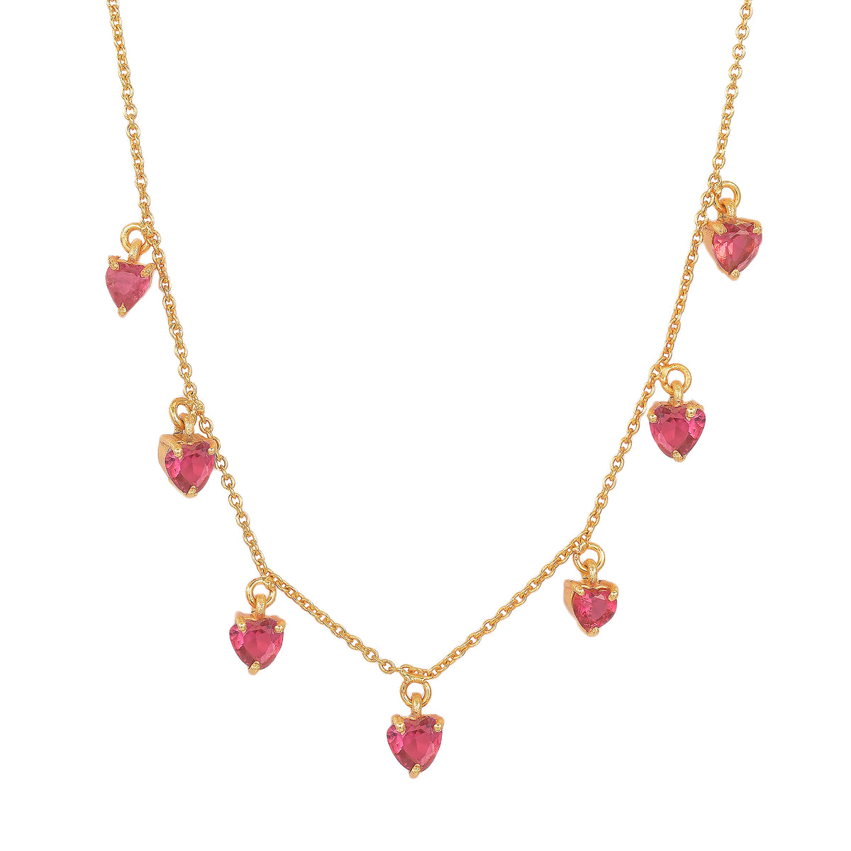 All Pink Mini Heart Necklace