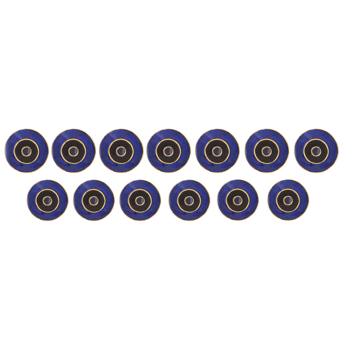 Blue Enamel Disc Buttons