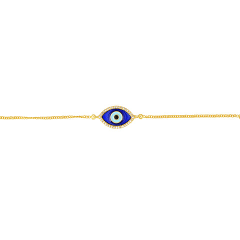 Blue Enamel Evil Eye Bracelet