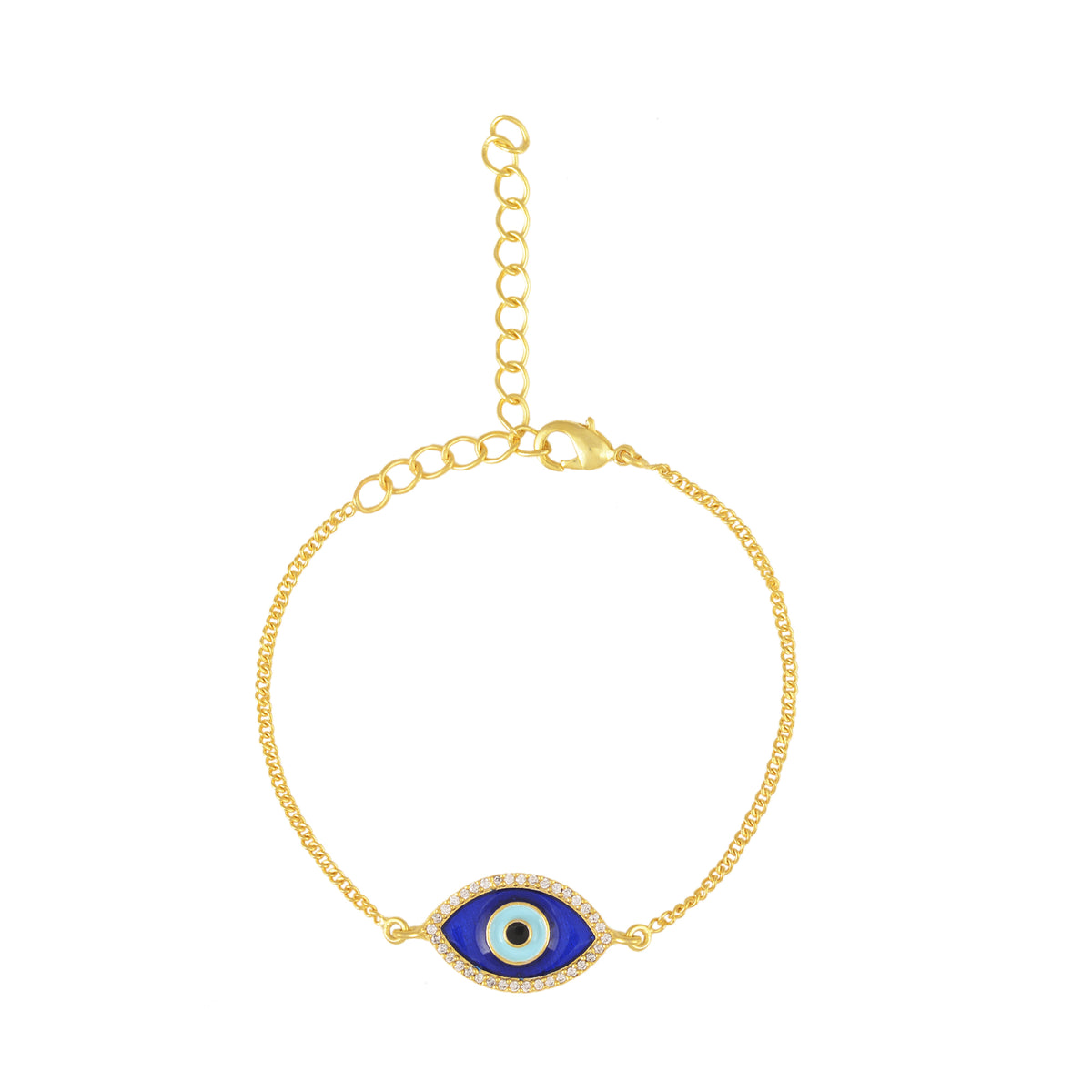 Blue Enamel Evil Eye Bracelet