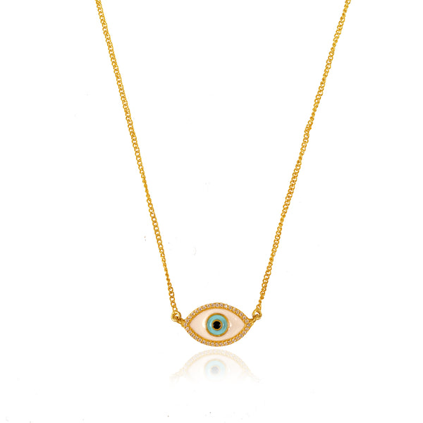 Tiny Evil eye Necklace, Mini Evil Eye Gold Pendant Necklace, Dainty  Minimalist Protection necklace, Silver eye necklace, Gold eye