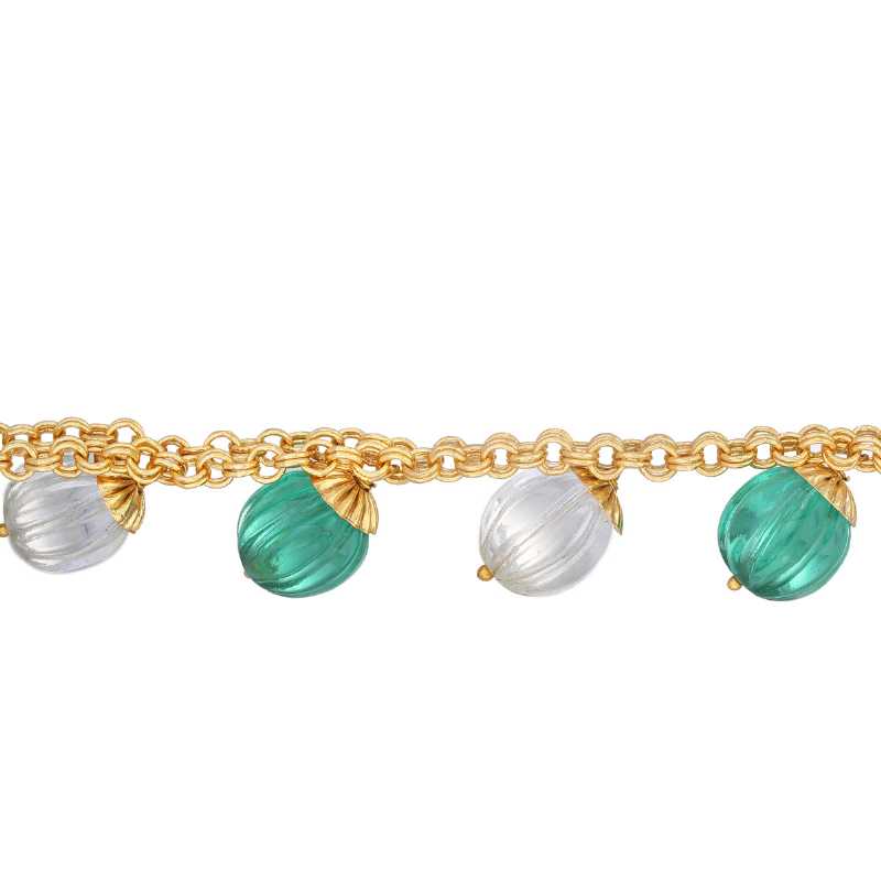 Green and Clear Melon Bracelet