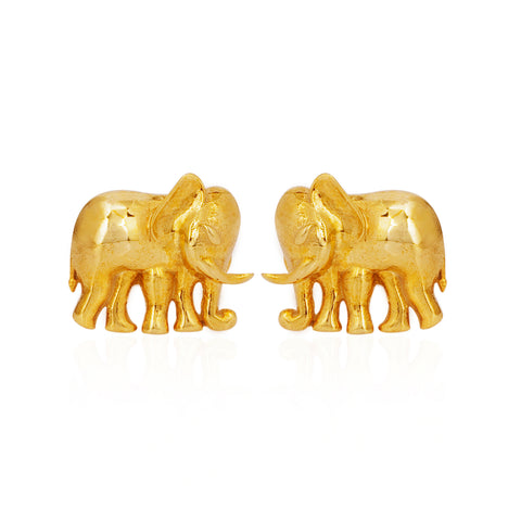 Gold Cut - Out Elephant Cufflink