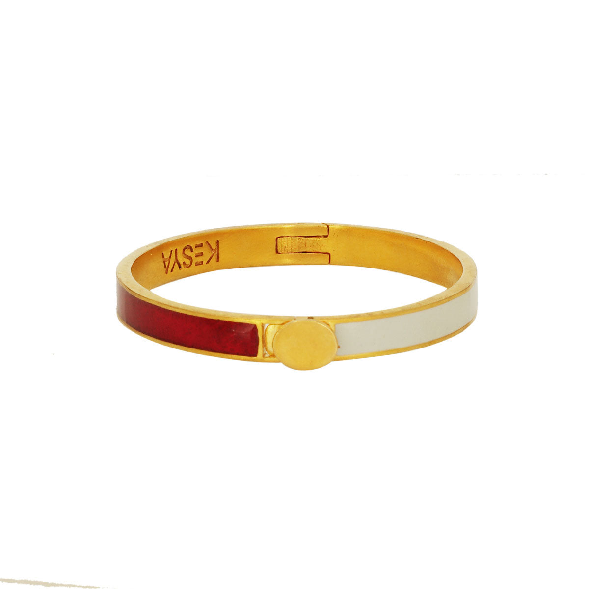 Grey and Red Dual Enamel Bangle