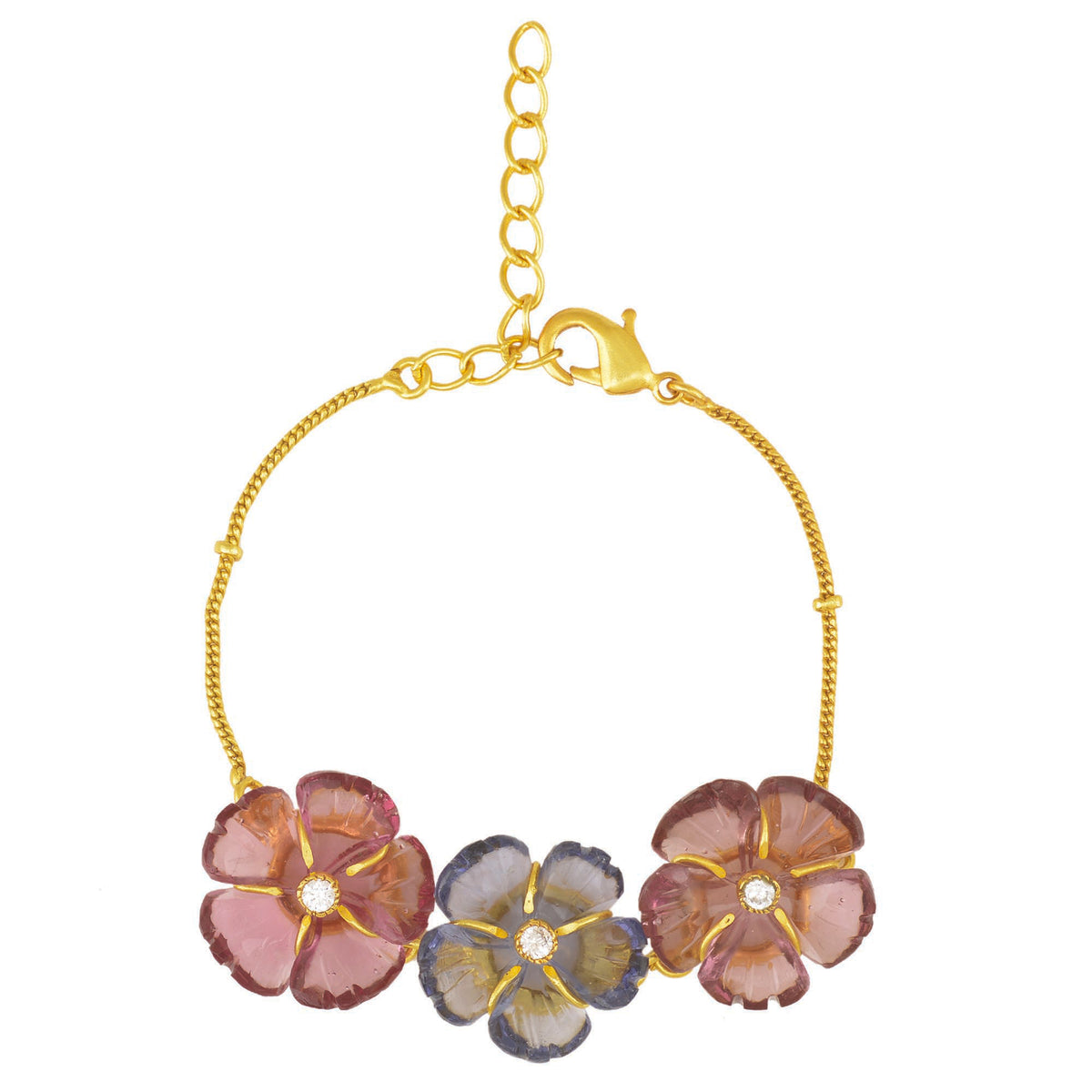 Pink Trio Flower Bracelet