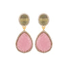 Pink Carved Drop Earrings