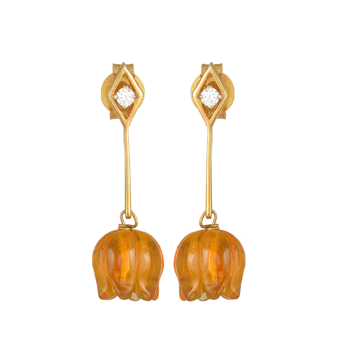 Orange Tulip Earrings
