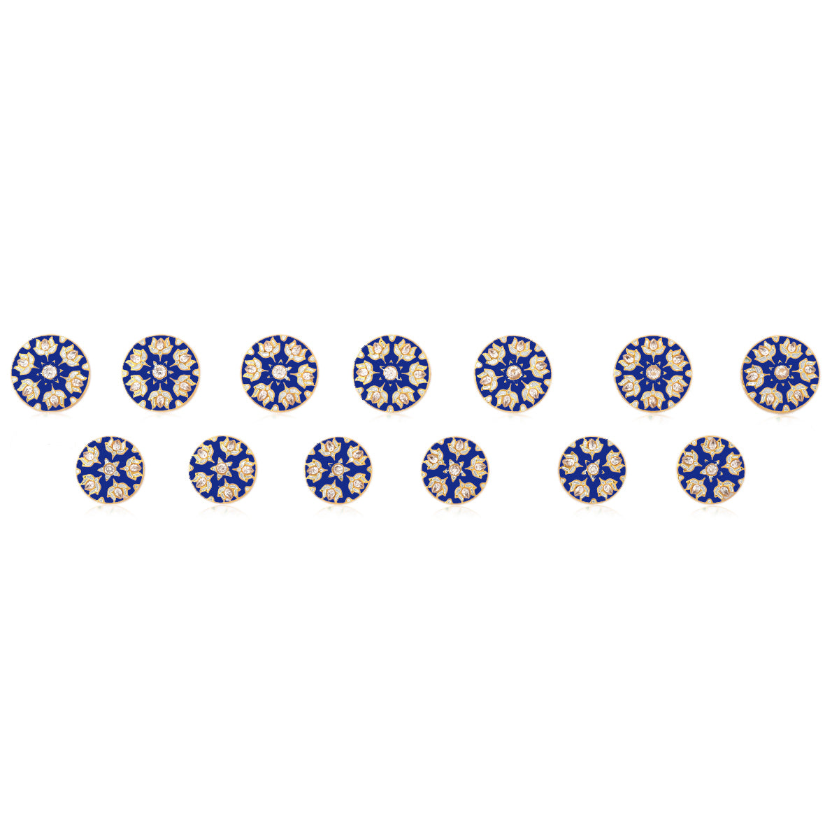 BLUE AND WHITE LOTUS BUTTONS