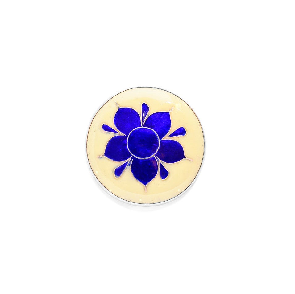 White Mughal Flower Button